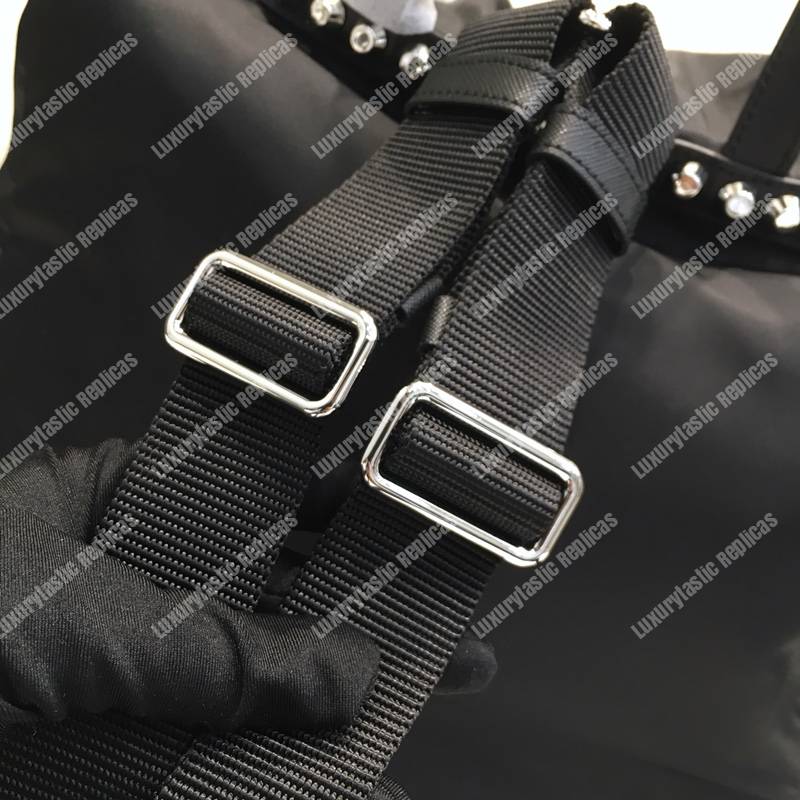 Pra*a black nylon backpack black