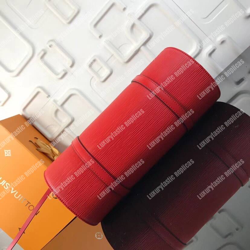 LV Soufflot Bag Black Epi Leather Red