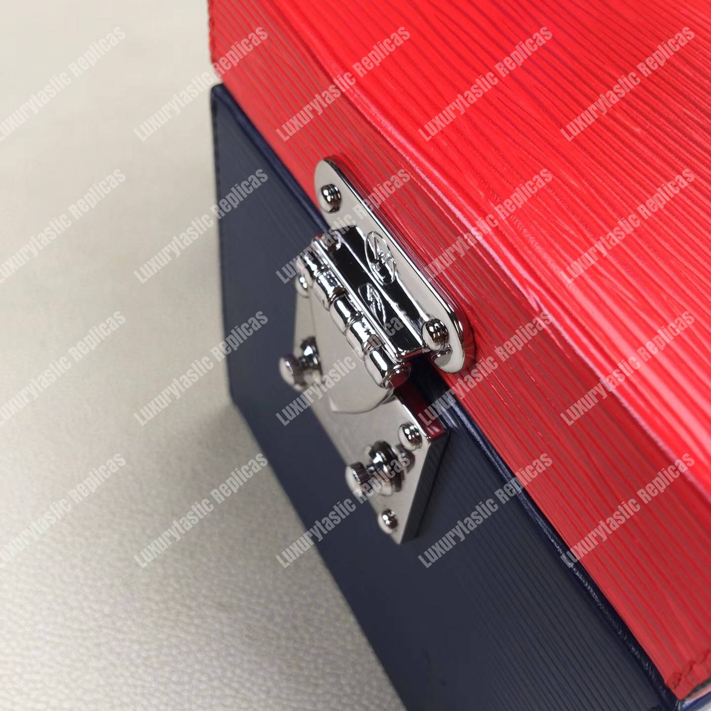 LV Bleecker Box Epi Leather Indigo Coquelicot