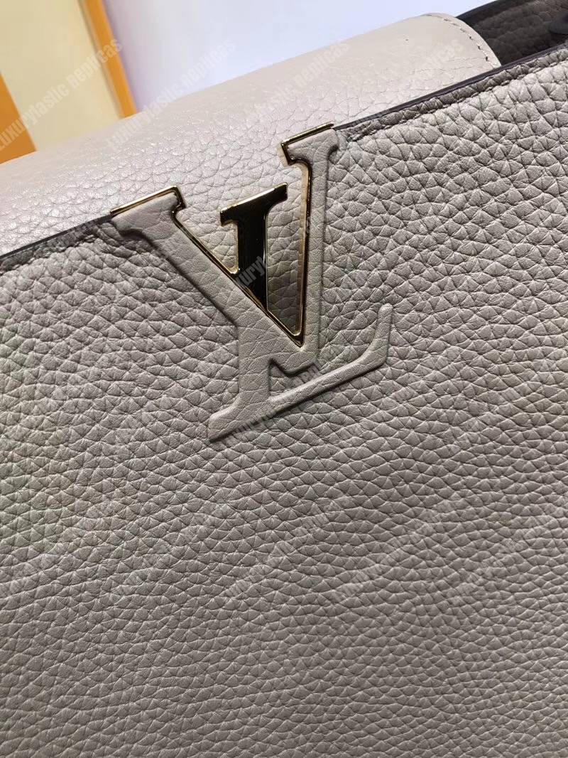 LV Capucines MM Taurillon And Python Leather Galet