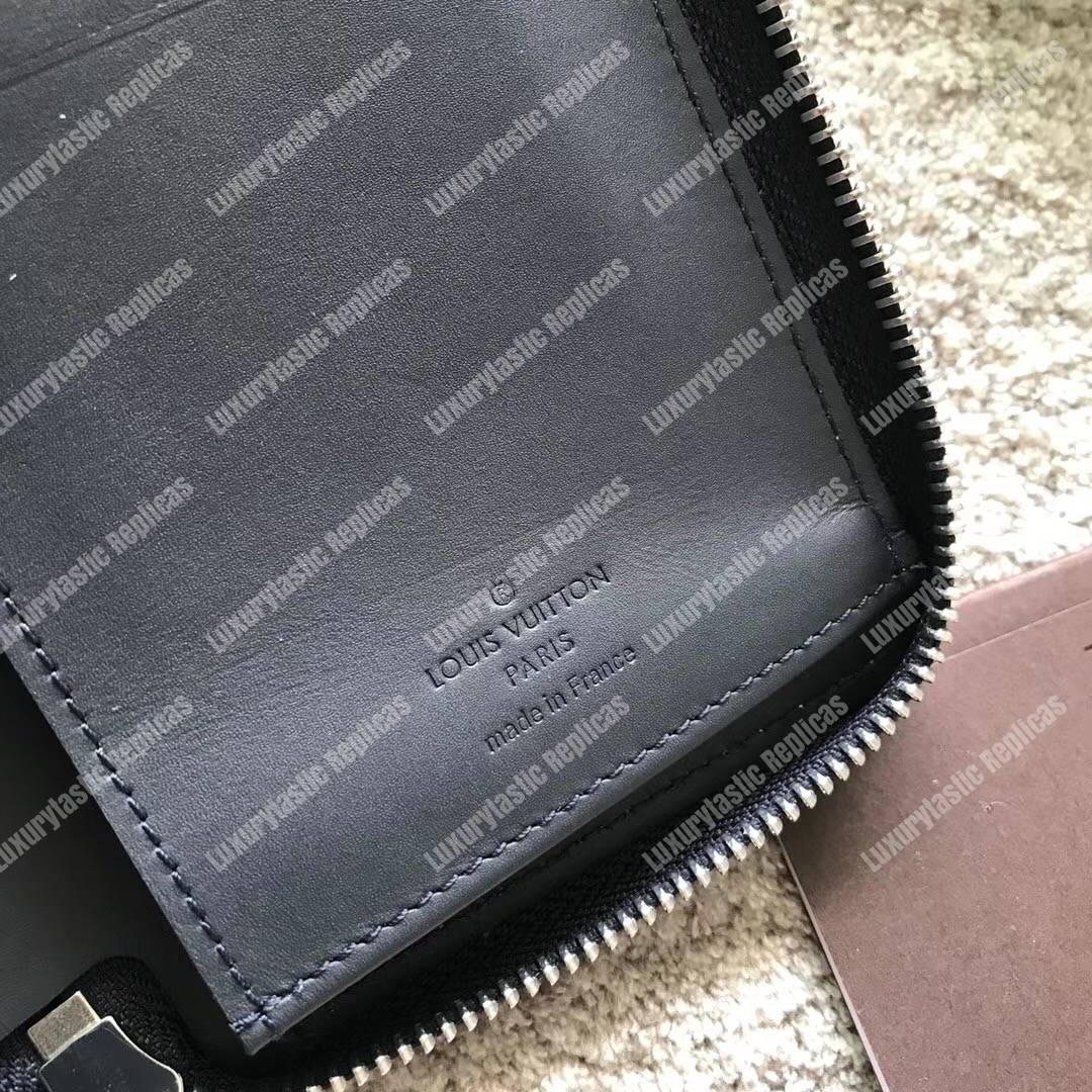 LV Zippy Wallet Vertical Damier Coastline Canvas