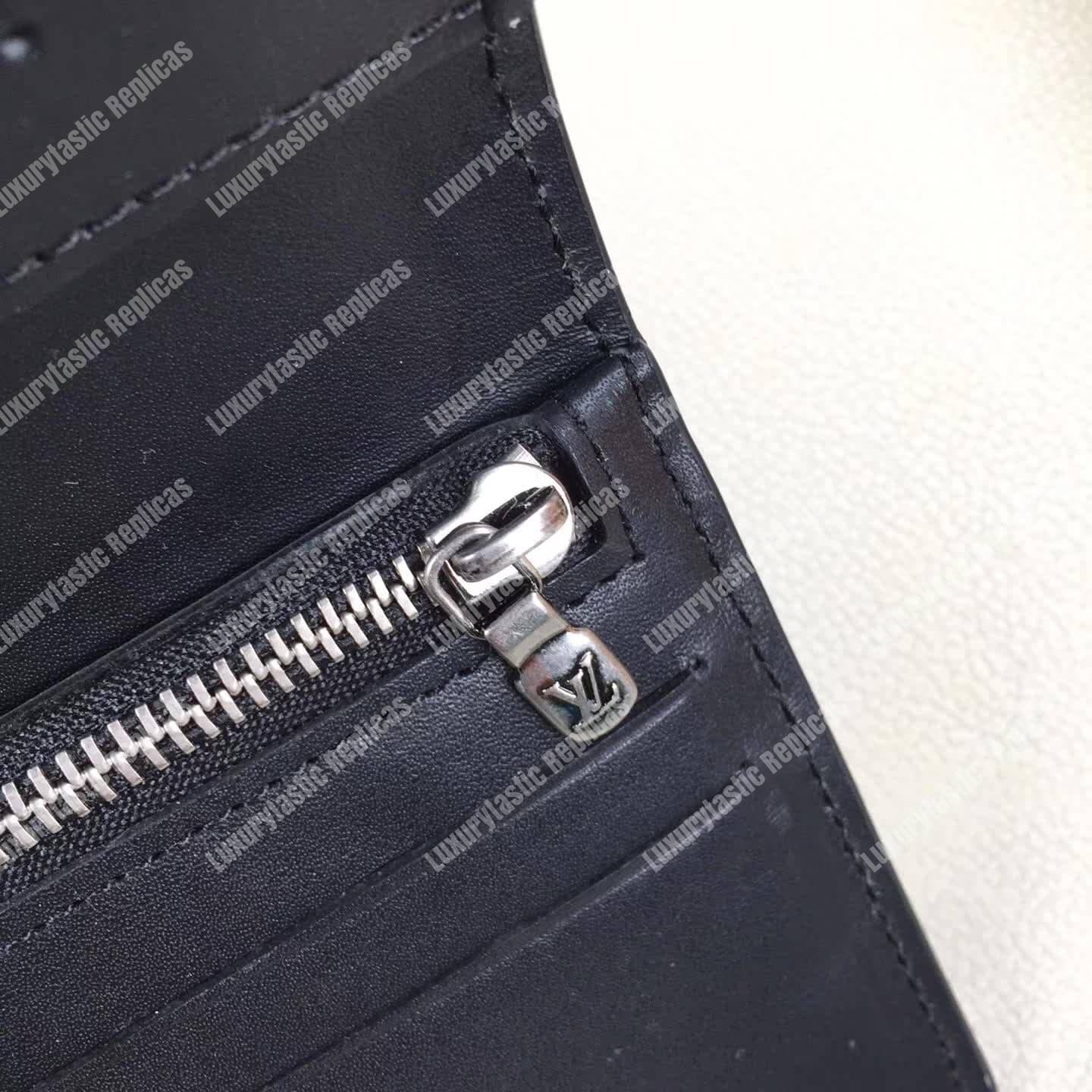 LV Long Coin Wallet Utah Leather Bleu Marine