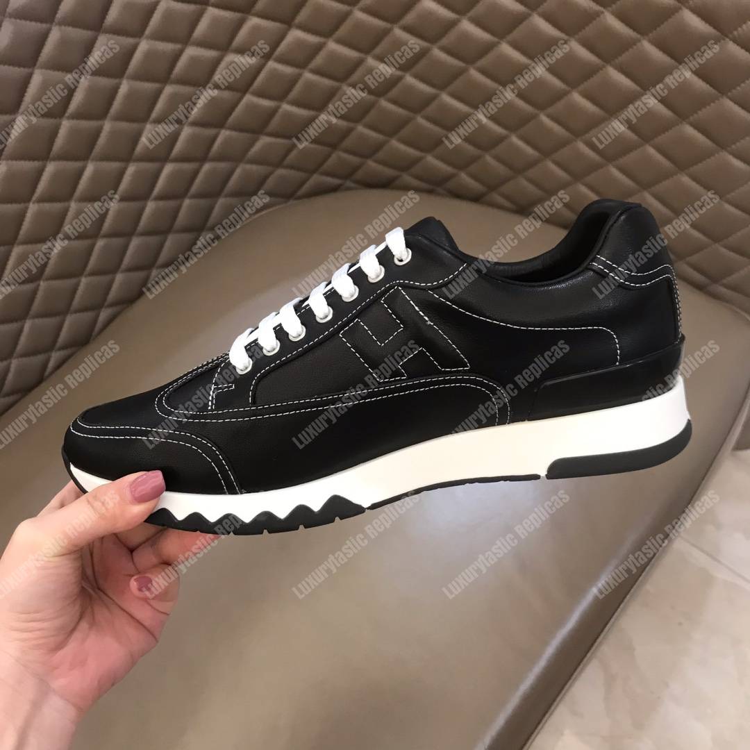 H**mes trail sneaker black/white lining