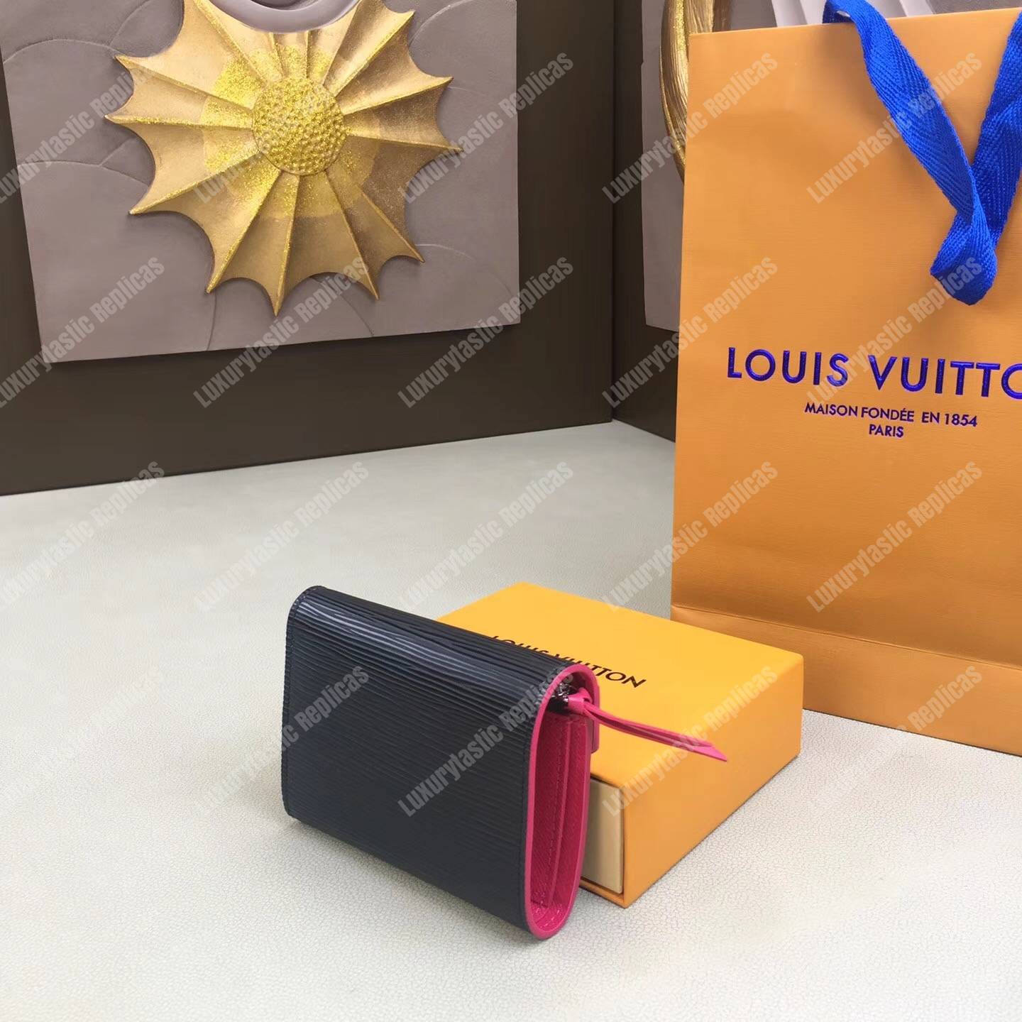 LV Victorine Wallet Epi Leather Black