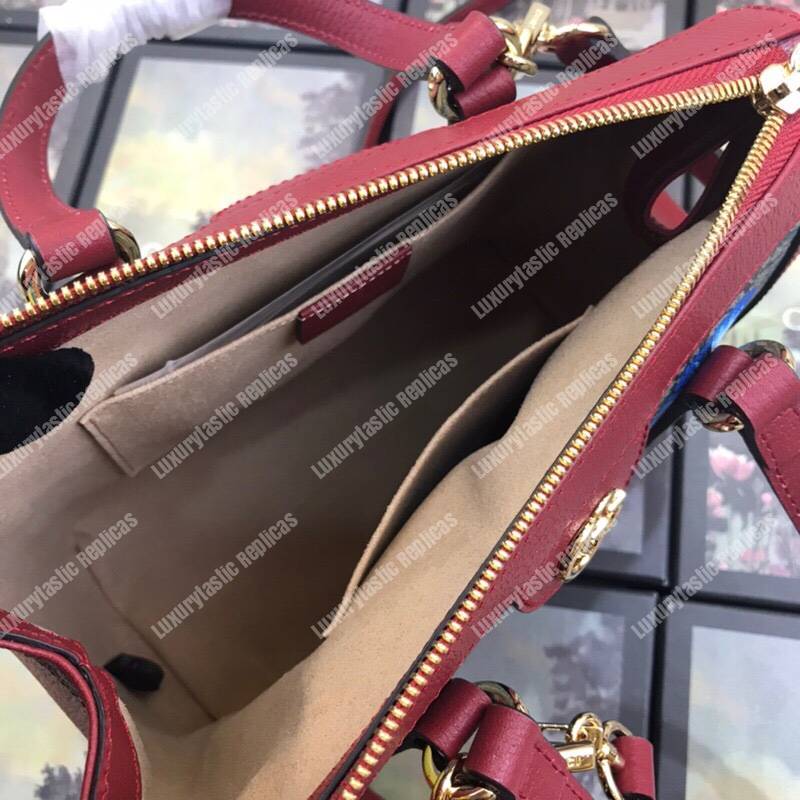 G*u*i ophidia gg flora small tote bag red