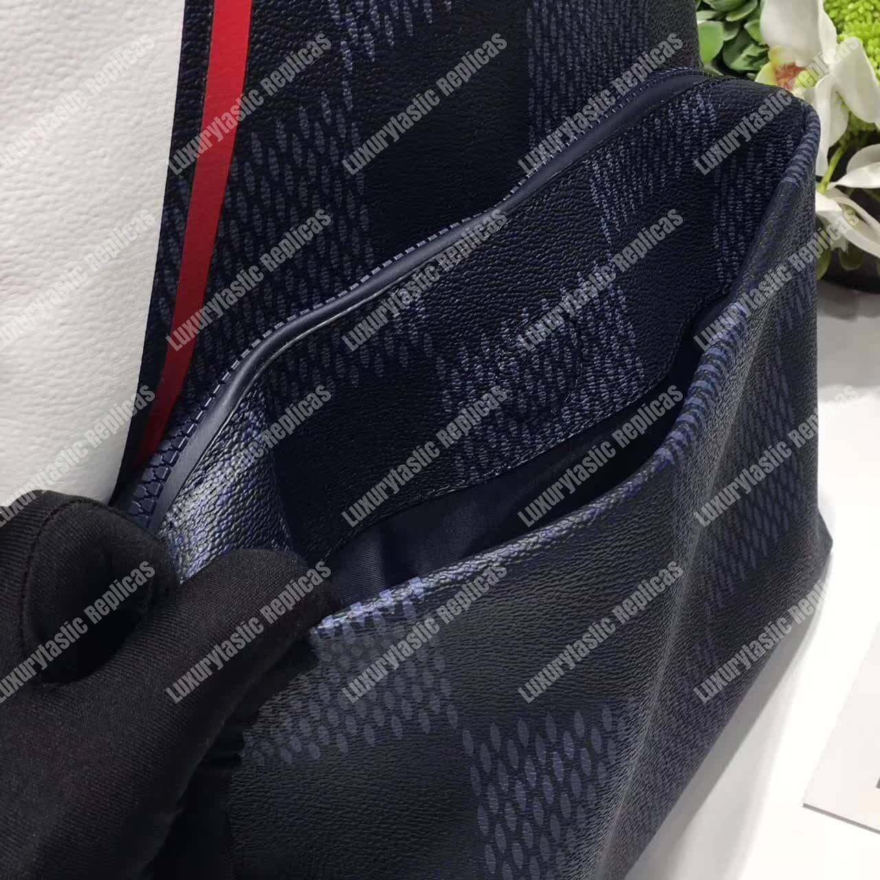 LV Apollo Backpack Damier Cobalt Canvas Red