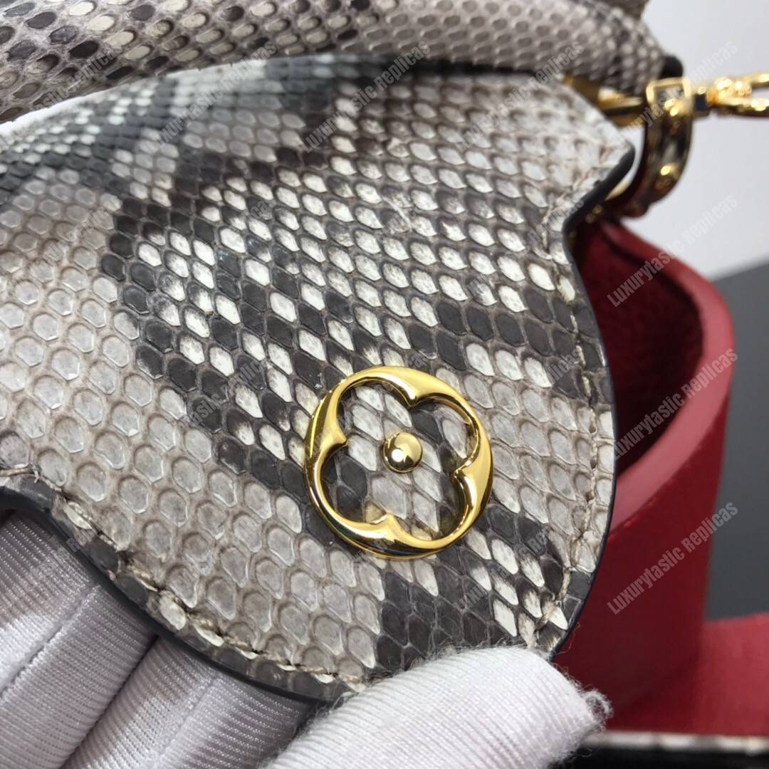 LV Capucines Mini Taurillon Python Rouge Carmin