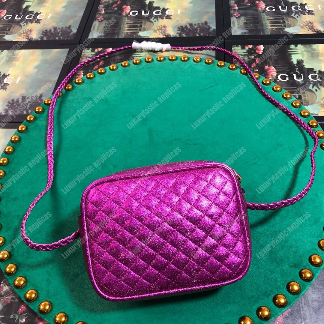 G*u*i mini laminated leather bag purple