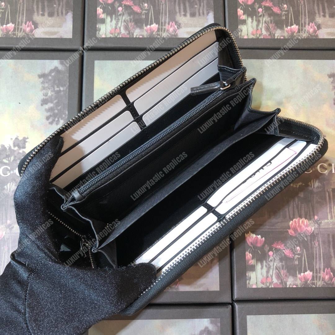 G*u*i signature web zip around leather wallet