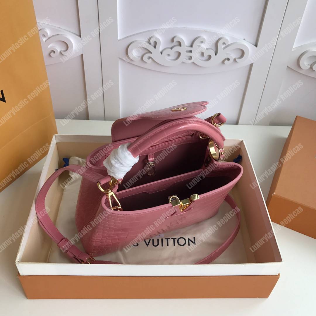 LV Capuccines BB Crocodilien Mat Rose Tourmaline