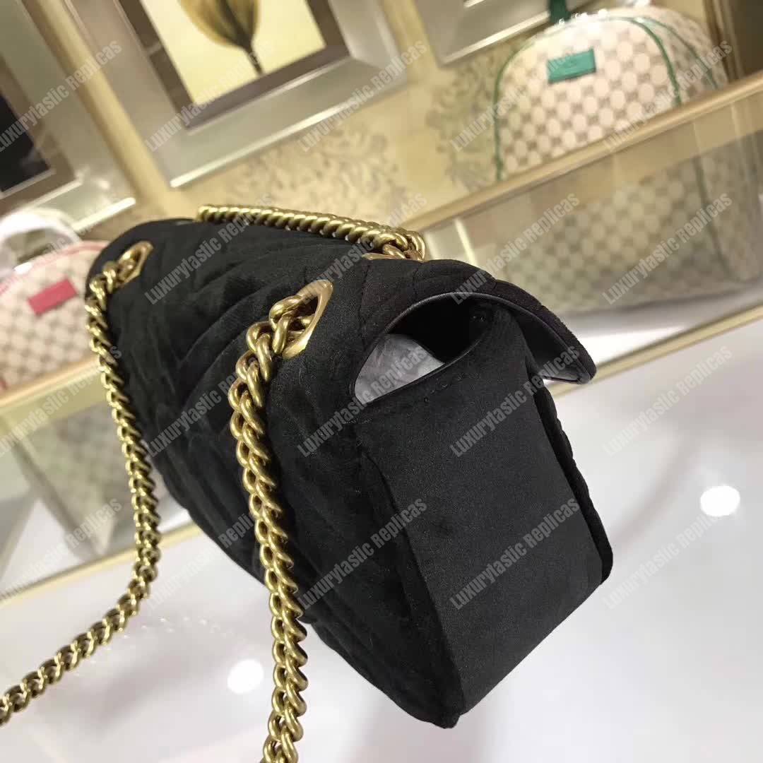 G*u*i gg marmont mini bag black velvet