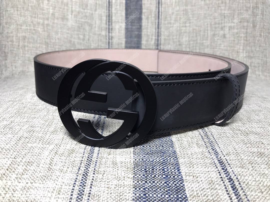 G*u*i leather belt with interlocking g