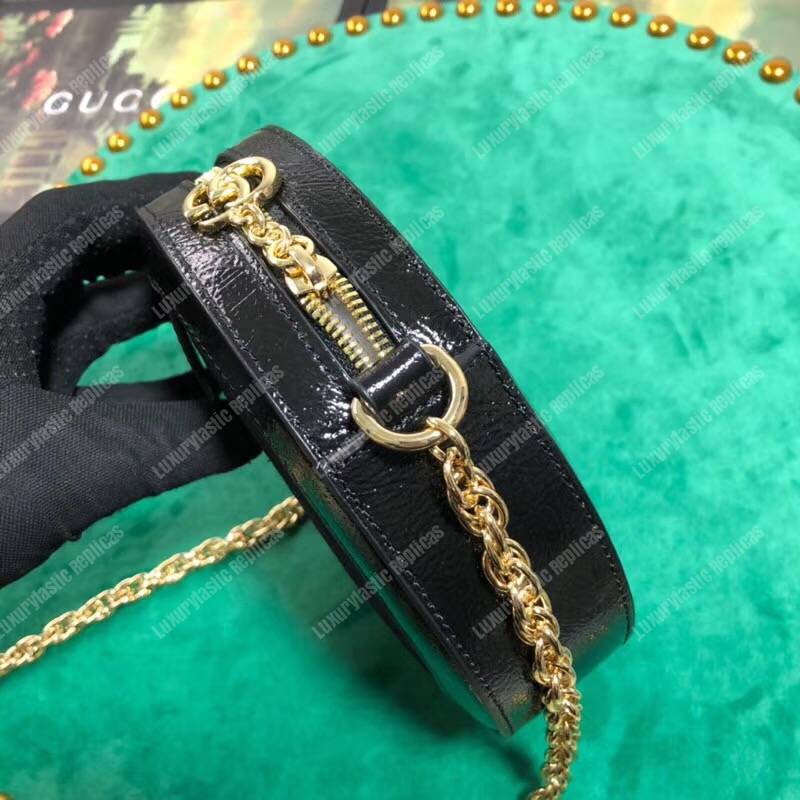 G*u*i ophidia mini round shoulder bag black