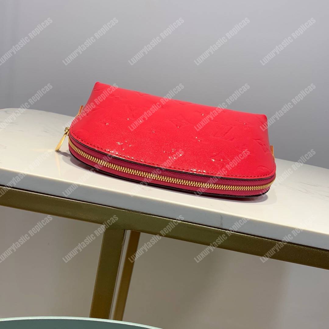 LV Cosmetic Pouch Monogram Vernis Leather Pink