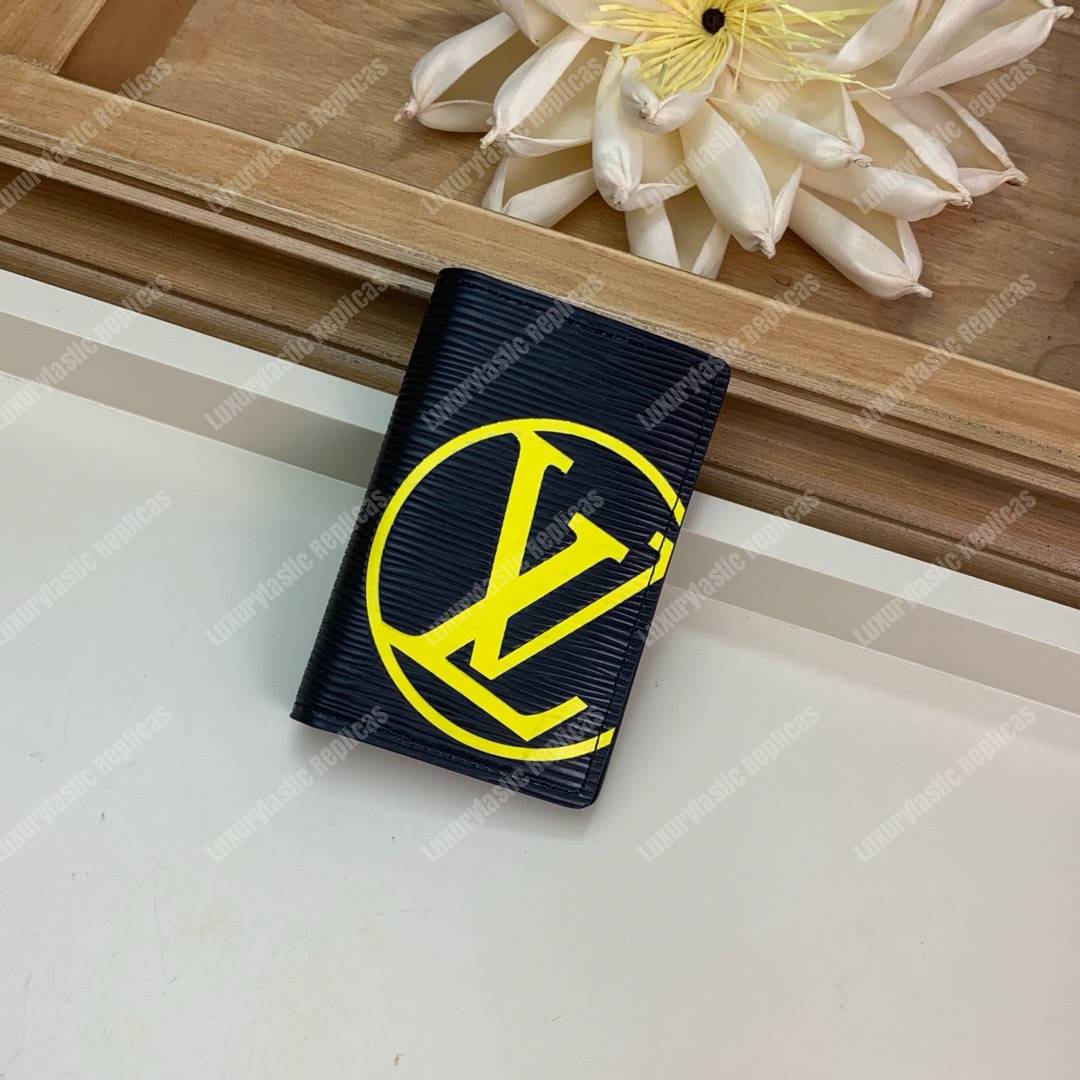 LV Pocket Organizer Epi Leather Yellow Initials