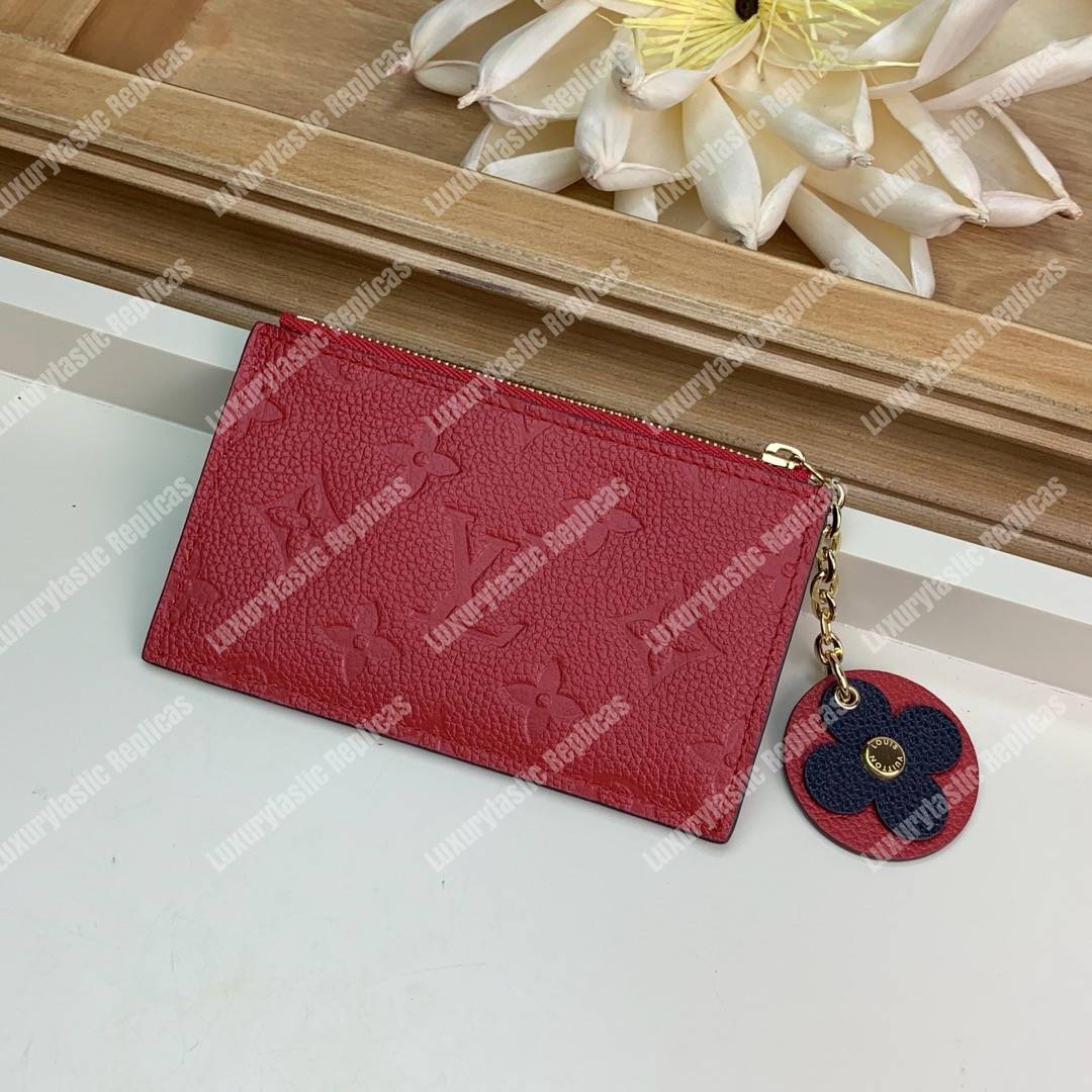 LV Zipped Card Holder Monogram Red