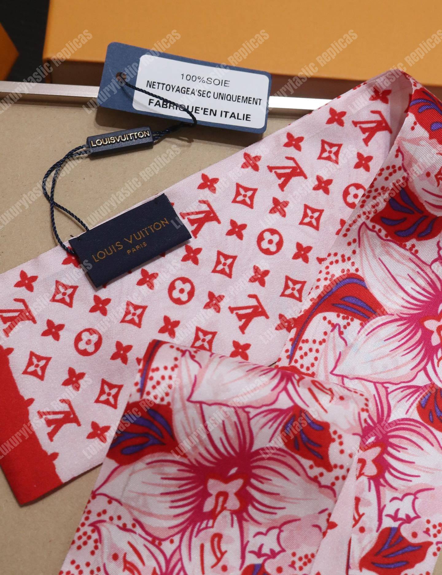 LV Monokinawa Bandeau Red Hawaiian Floral Monogram Silk Spring 2018