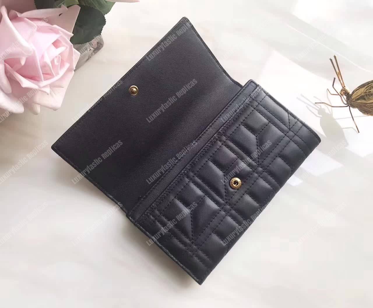 G*u*i gg marmont quilted continental wallet black