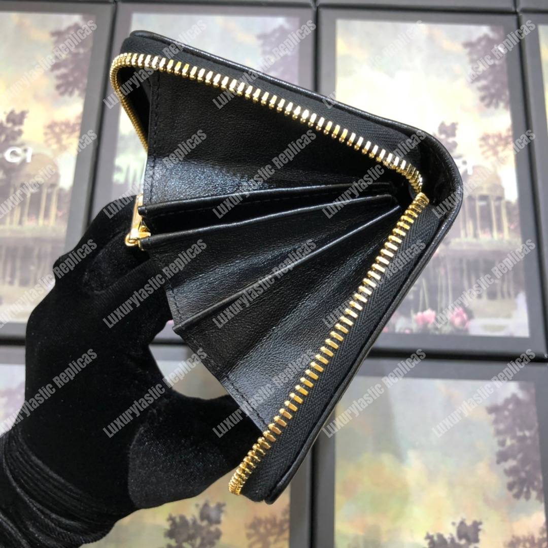 G*u*i rajah zip around wallet leather black