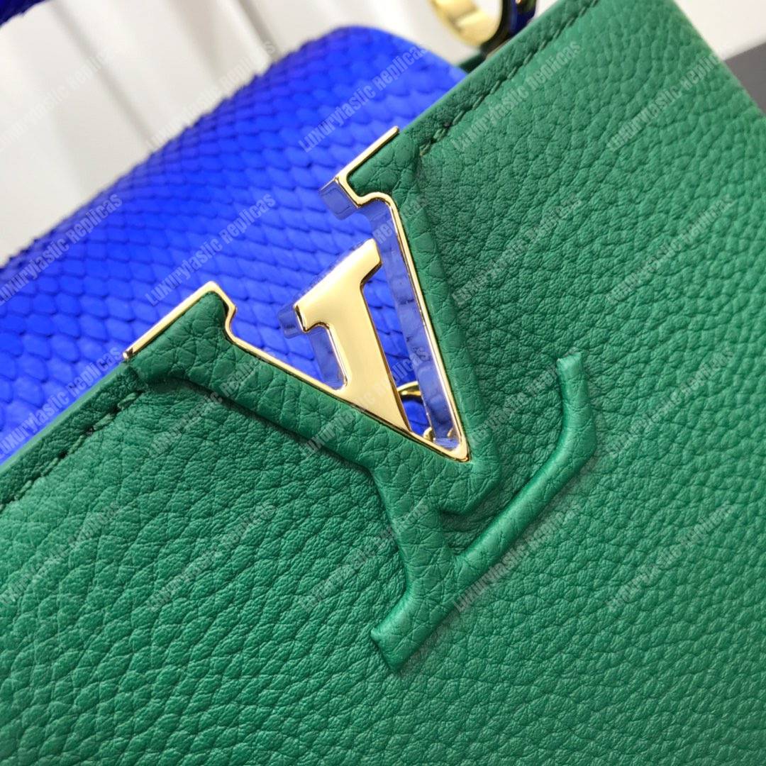 LV Capucines Mini Taurillon Python Vert