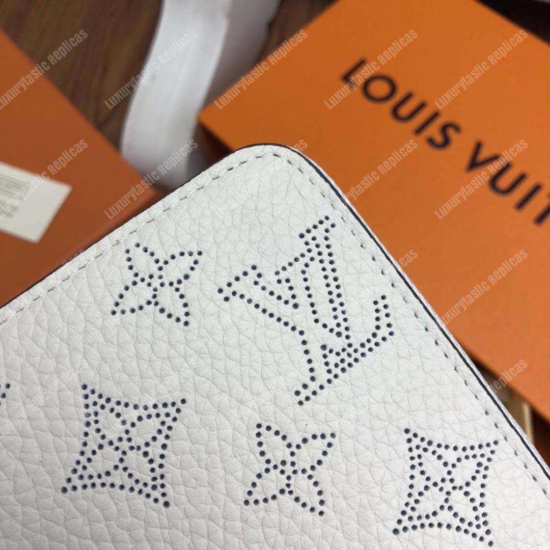 LV Zippy Wallet Mahina Leather Ivory