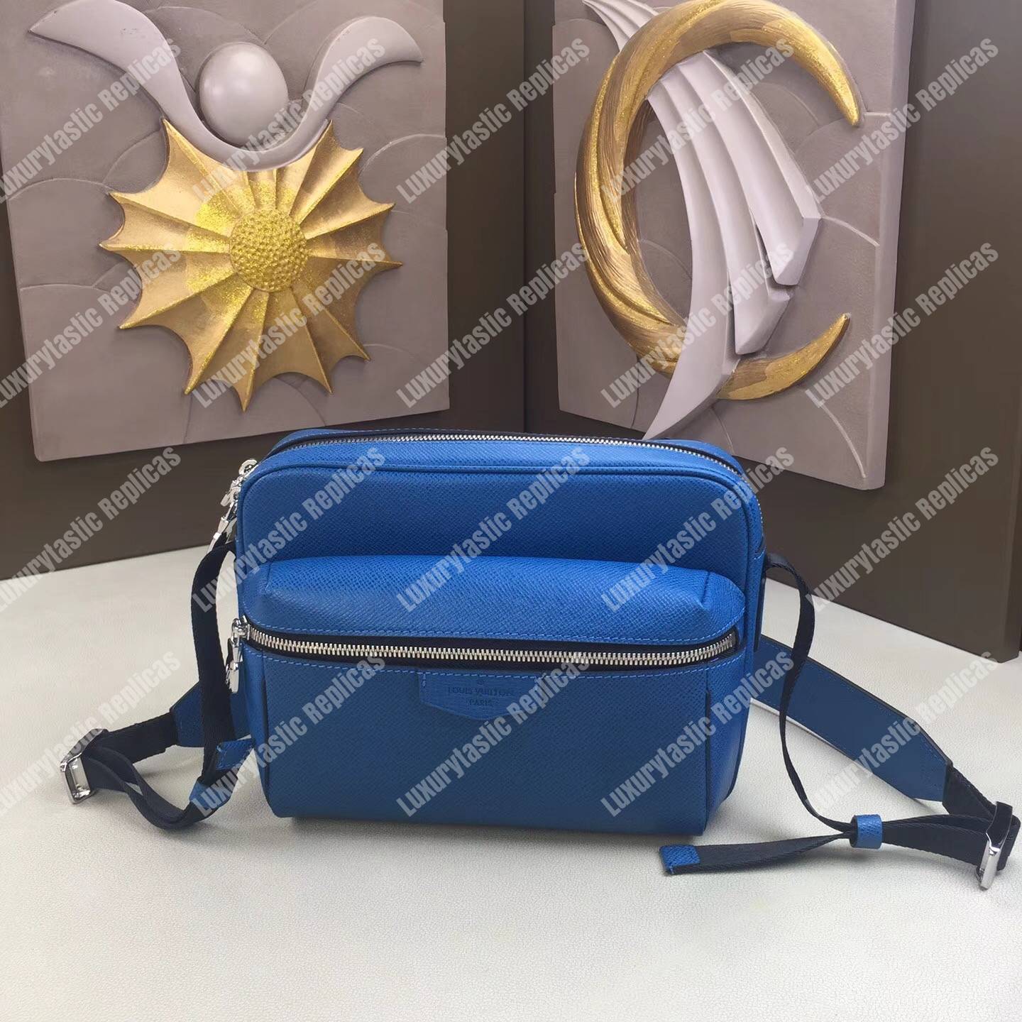 LV Outdoor Messenger PM Taiga Leather Cobalt