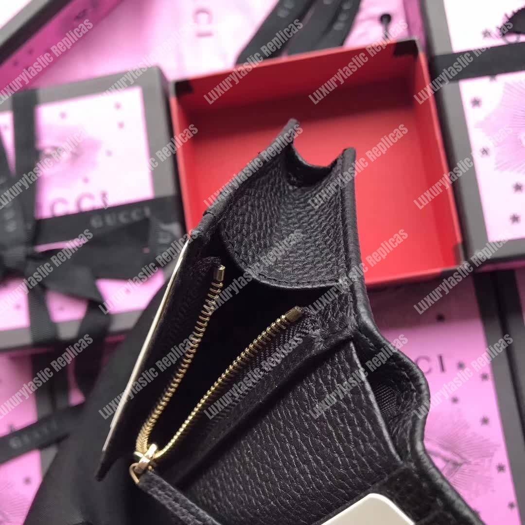 G*u*i leather card case with bosco black