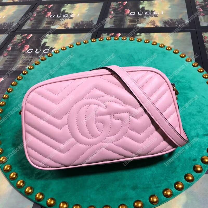 G*u*i gg marmont small matelassé shoulder bag pink