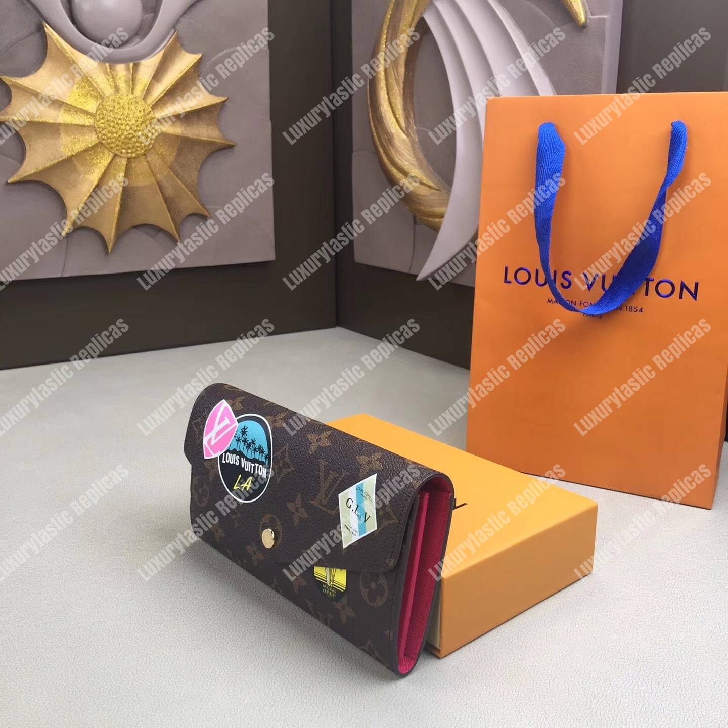LV Sarah Wallet My LV World Tour Monogram Fuchsia