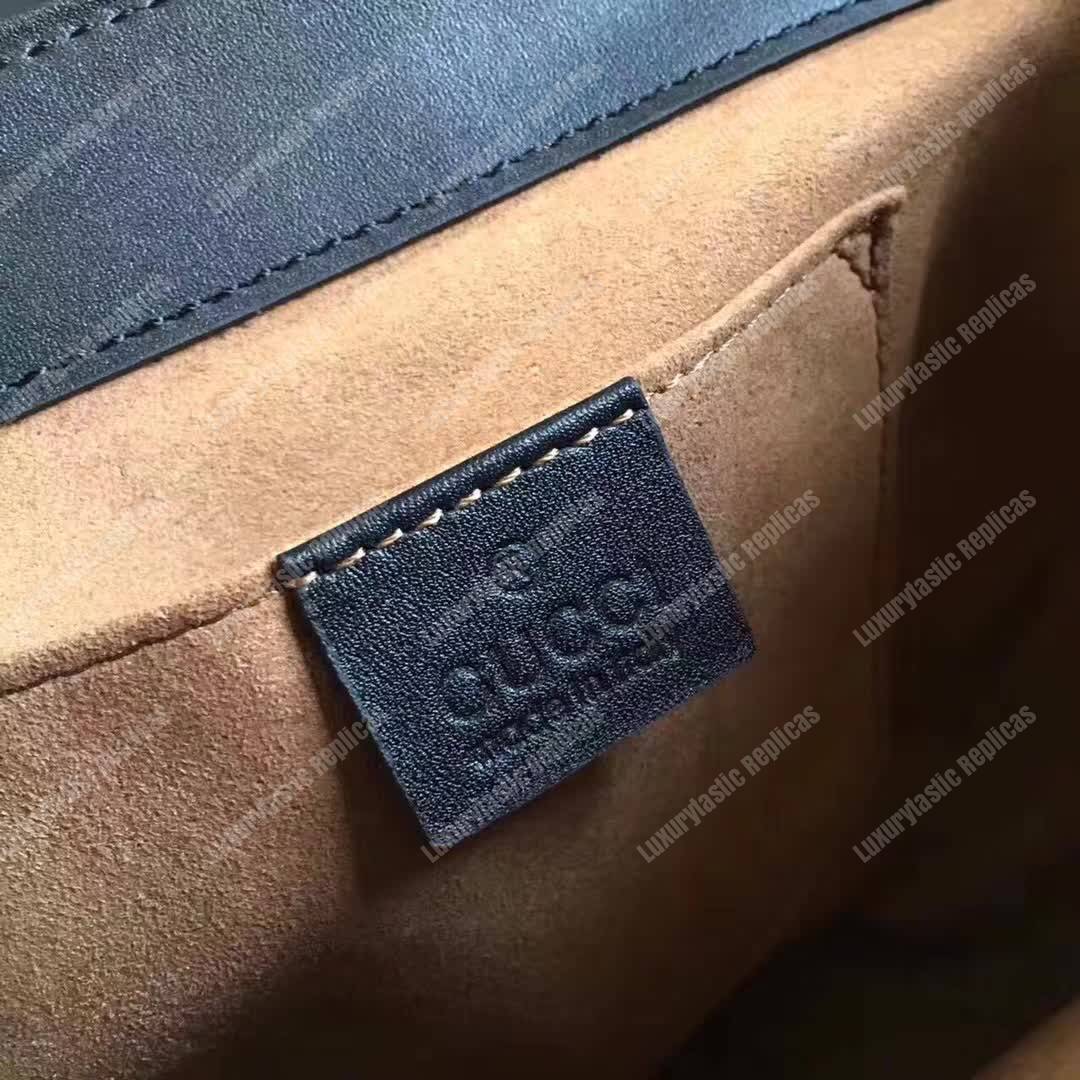 G*u*i padlock medium gg shoulder bag beige/ebony black