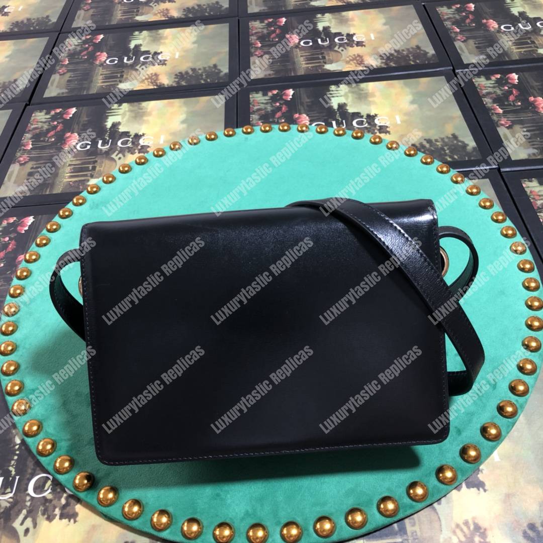 G*u*i small leather shoulder bag black