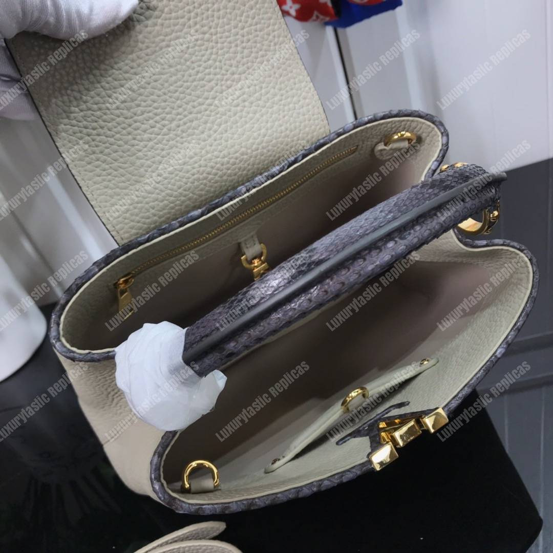 LV Capucines BB Taurillon Python Gris