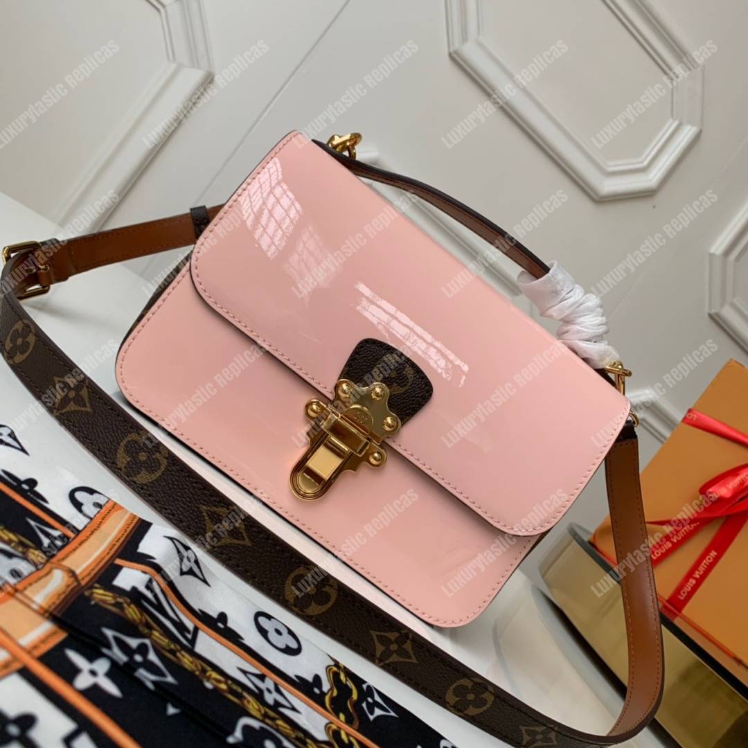 LV Cherrywood BB Smooth Patent Monogram Rose Ballerine