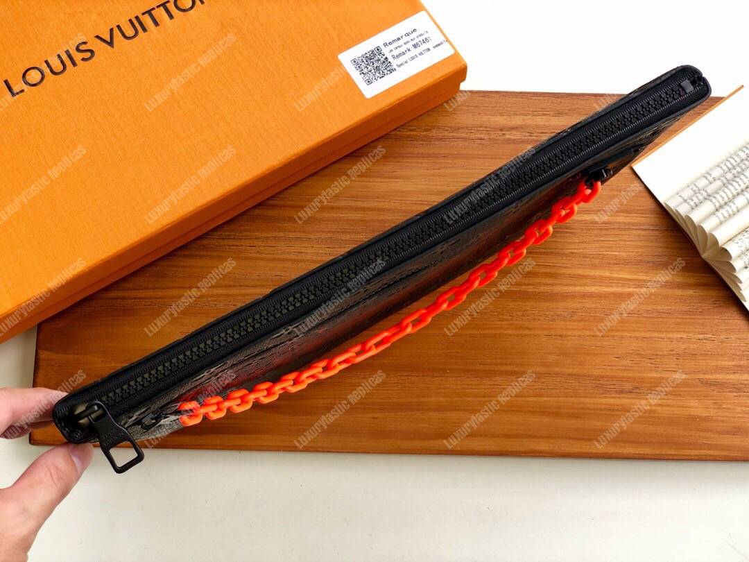 LV A4 Pouch Taurillon Leather Black