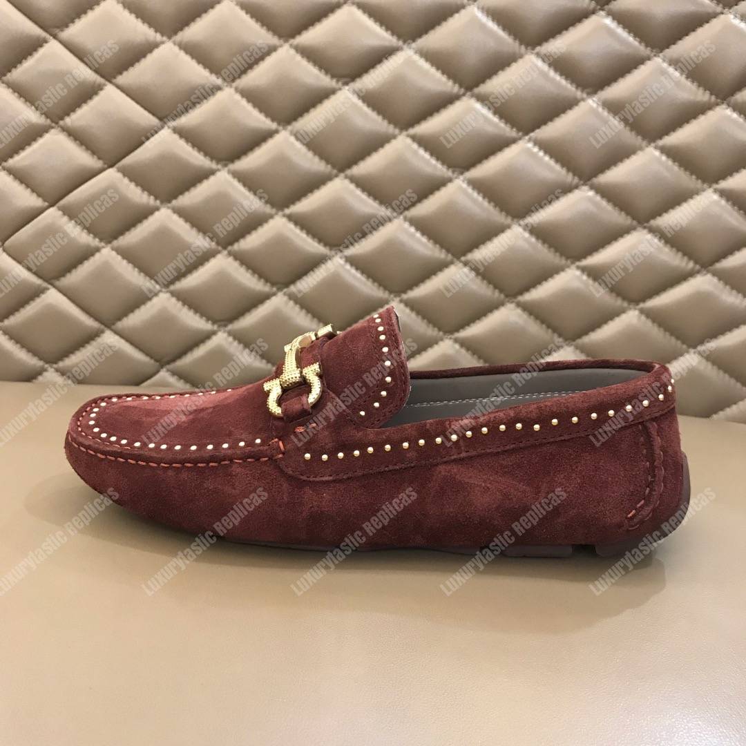 Salvatore Ferragamo Gancini Driving Shoe Maroon