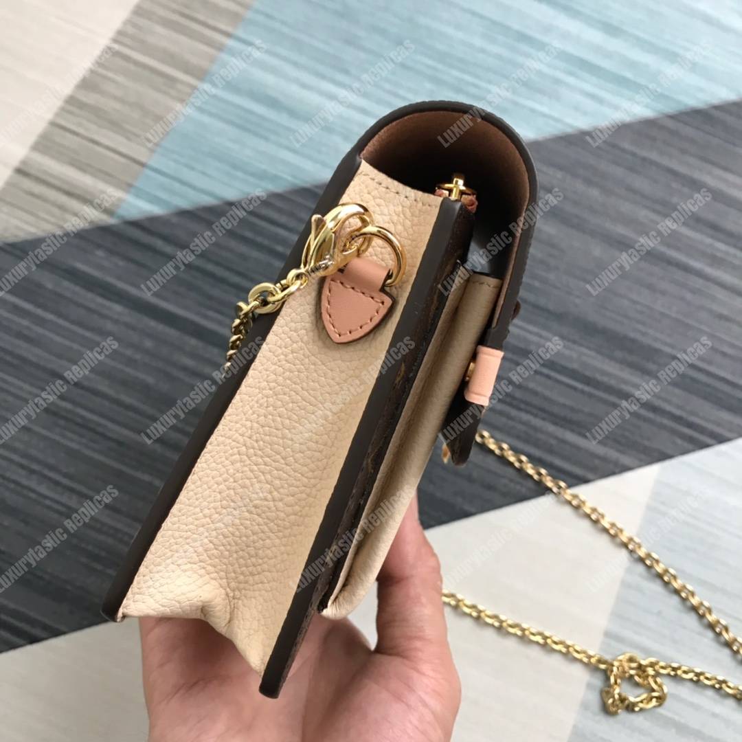 LV Vavin Chain Wallet Monogram Creme