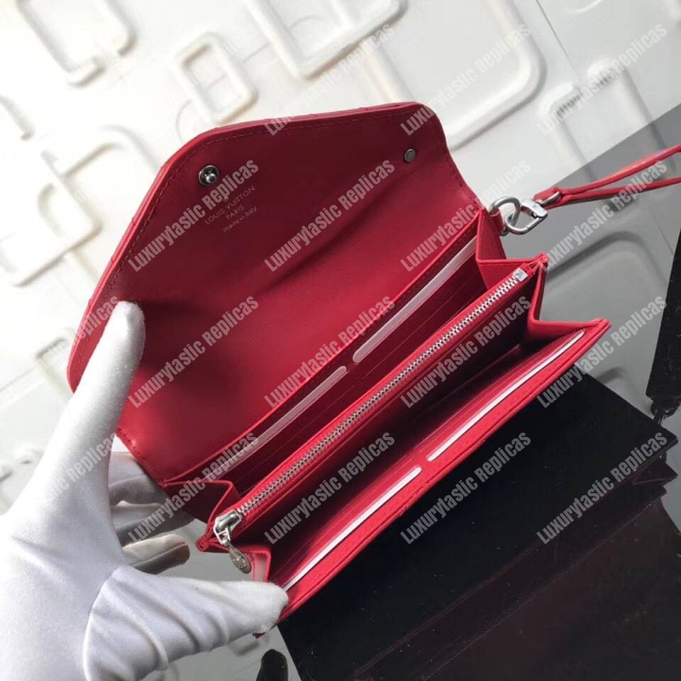 LV New Wave Long Wallet Red