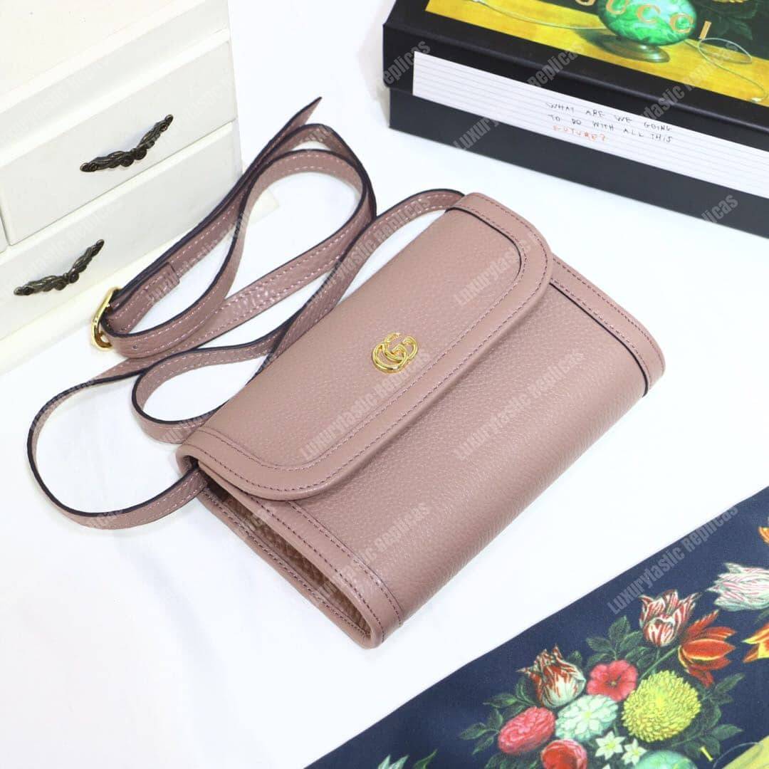 G*u*i gg calfskin mini shoulder flap bag magnolia