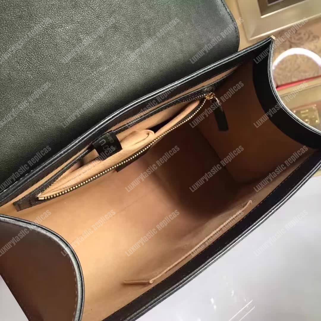 G*u*i padlock small gg top handle bag beige/ebony