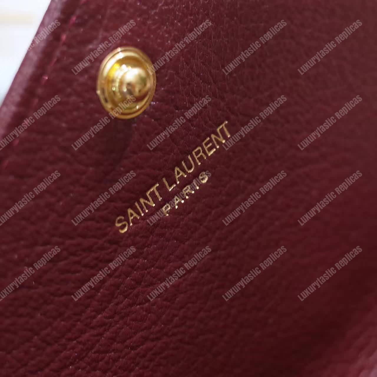 Saint Laurent Monogram Large Flap Wallet Dark Red De Poudre