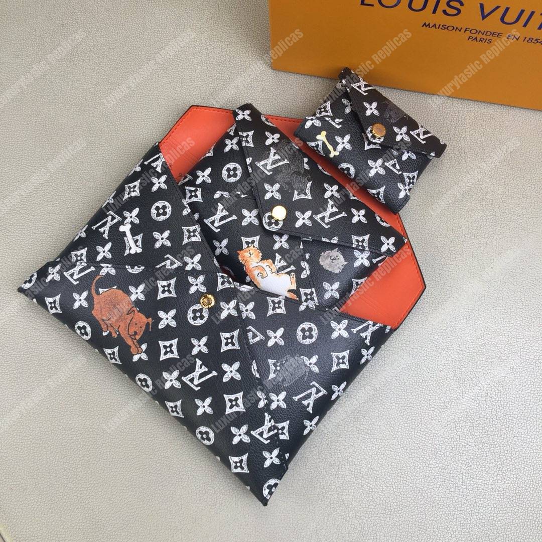 LV Pochette Kirigami Catogram Black / Orange