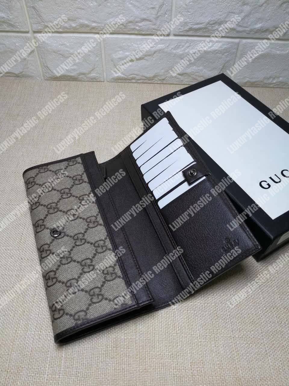 G*u*i gg sup*e continental wallet web grey