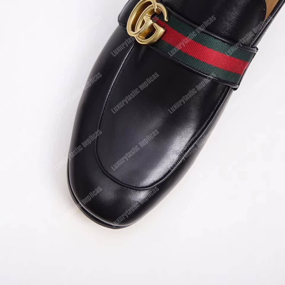 G*u*i leather loafer with gg web
