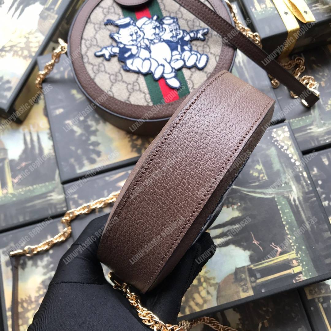 G*u*i mini ophidia gg round shoulder bag with three little pigs