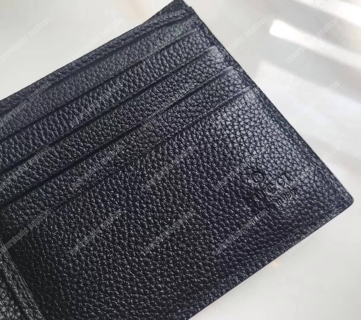 G*u*i print leather bi-fold wallet black