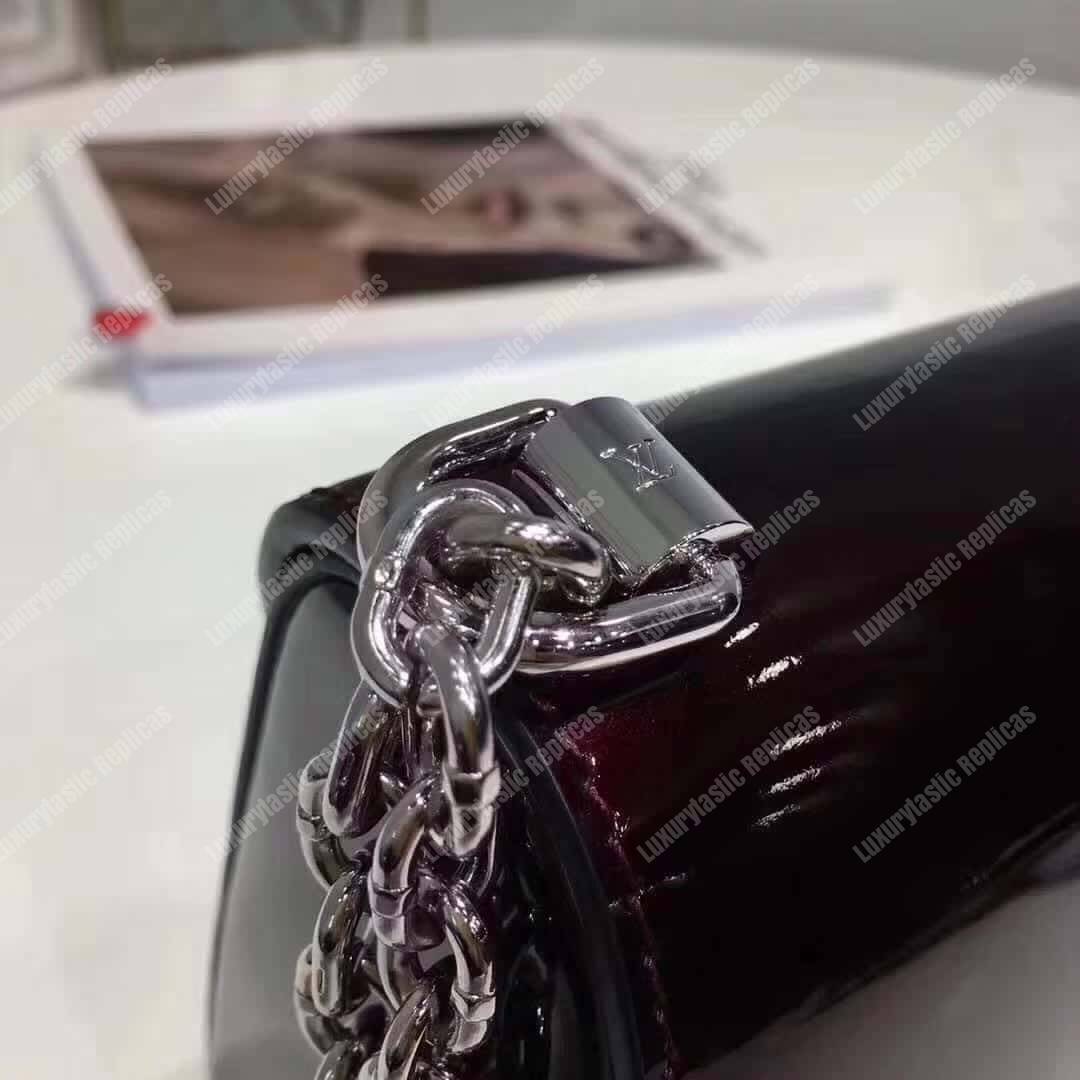 LV Twist PM Monogram Vernis Leather Burgundy