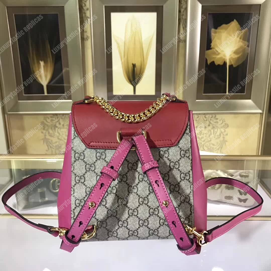 G*u*i padlock gg sup*e backpack red/pink