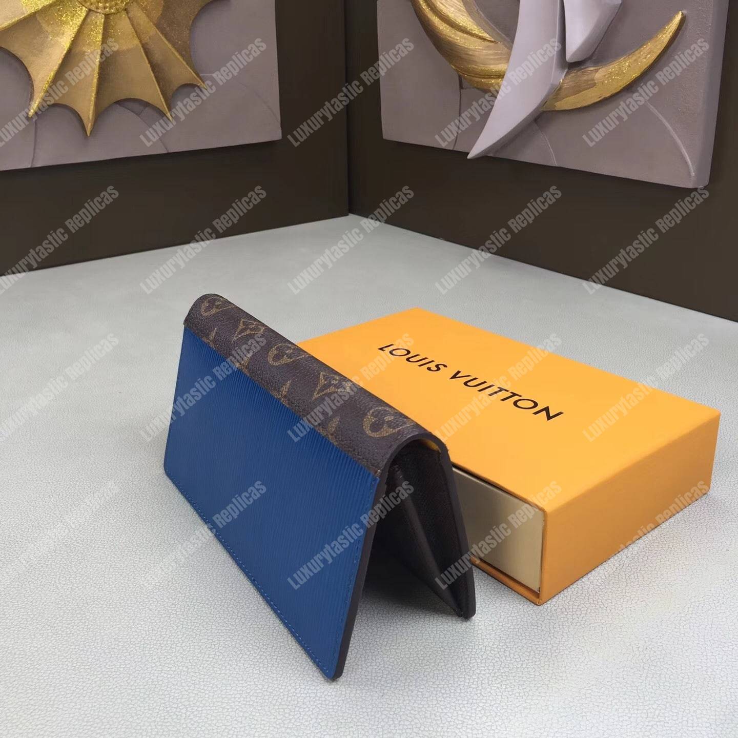 LV Brazza Wallet Epi Leather Blue