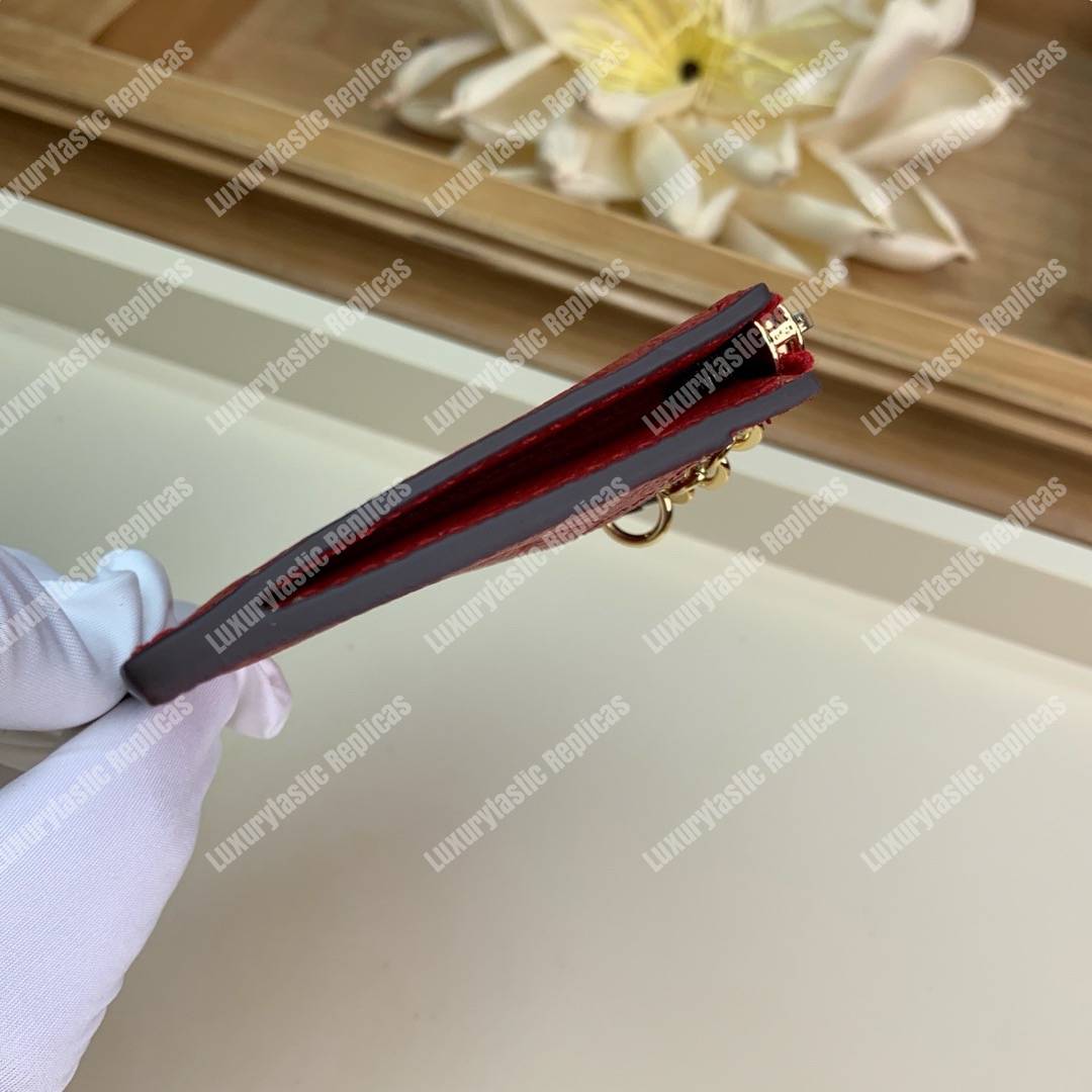 LV Zipped Card Holder Monogram Red