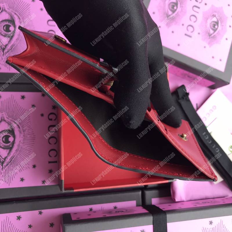 G*u*i queen margaret leather card case wallet white red blue